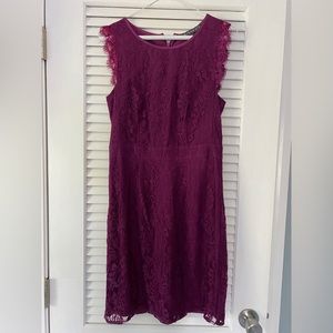 Brixon Ivy, cocktail dress, plum, lace, small